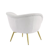 Christopher Knight Home® - Noble House - - Modern Accent Chair For Living Room, Lounge Chair For Bedroom With Gold Metal Legs, Vanity Chair For Makeup Room, Teddy Velvet, Cream White