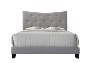 English Elm Venacha Gray Fabric Queen Bed with Tufted Arched Headboard, 660lb Capacity, Rubberwood Legs, Modern Chic B2726P266941