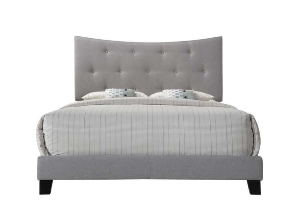English Elm Venacha Gray Fabric Queen Bed with Tufted Arched Headboard, 660lb Capacity, Rubberwood Legs, Modern Chic B2726P266941