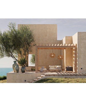 Currey & Company Barbary Fluted Outdoor Pendant - Elegant Starfruit Design In All-weather Wicker, Adjustable Height Natural All,Weather Wicker ,Metal ,Glass 9500-0019-currey-company