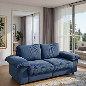 English Elm Fx-P20M-2S-Rb Contemporary Blue 2-Seat Loveseat Sofa With Hidden Storage For Small Spaces & Style W576S00235