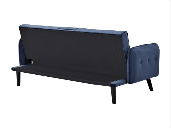 English Elm 72" Velvet Tufted Futon Sleeper Sofa Mid Century Three Seat Couch for Studio Spaces B2735P490974