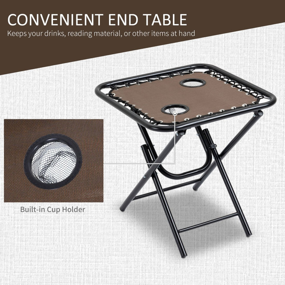 English Elm Outsunny Portable Zero Gravity Chair Set With Side Table, Padded Recliners & Cupholders For Comfort W2225P200607-GIGA