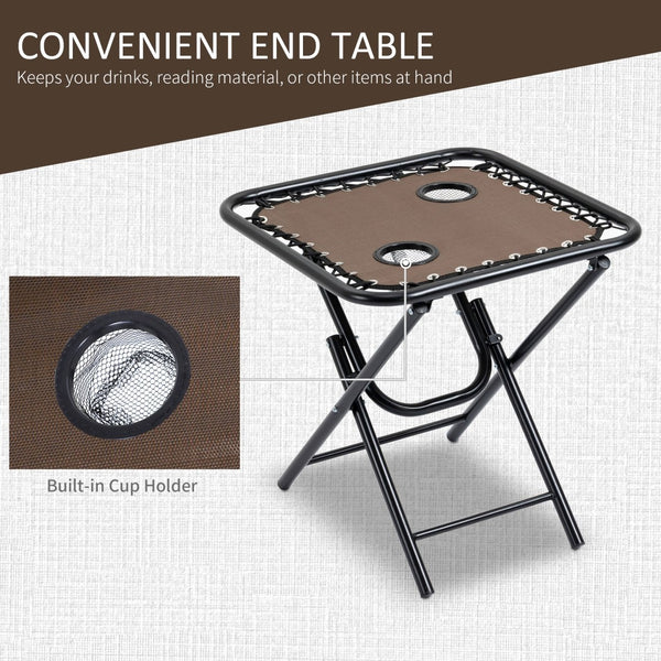 English Elm Outsunny Portable Zero Gravity Chair Set With Side Table, Padded Recliners & Cupholders For Comfort W2225P200607-GIGA