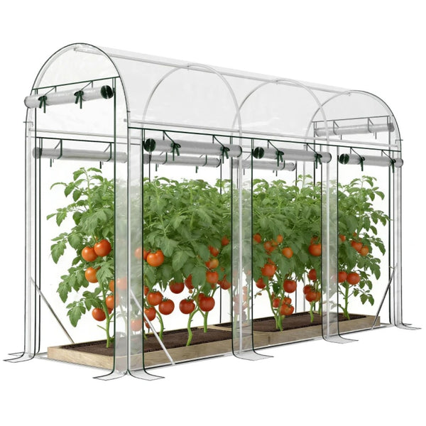 English Elm Hoop Tunnel Walk-in Greenhouse with Galvanized Steel Frame and Uv Cover for Gardens T3971P454902