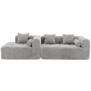 English Elm 101.2" Modular Chenille Sectional Sofa with Tufted Cushions and Deep Seating for Living Room N719S001890R
