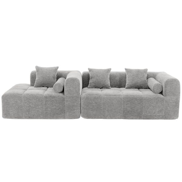 English Elm 101.2" Modular Chenille Sectional Sofa with Tufted Cushions and Deep Seating for Living Room N719S001890R