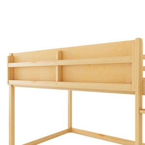 English Elm Low Low Twin Over Twin Bunk Bed with Ladder, Solid Wood Low-Profile Kids Bed Frame, Sturdy Design Natural 81.1 L x 13.58 W x 6.49 H W2593P375492