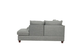 English Elm Beautiful 3-pcs Sectional Sofa with Reversible Chaise and Storage Ottoman Plush Summer Hues Comfort Steel Gray 76 L x 35 W x 16 H B011S01054