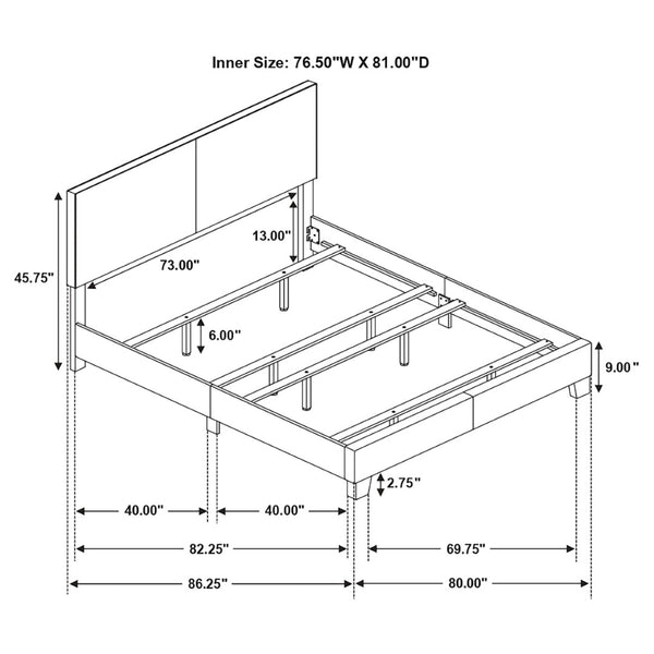 English Elm Warwick Brown Upholstered Eastern King Panel Bed - Stylish Comfort With Padded Headboard & Solid Support B062P331064-GIGA
