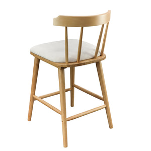 English Elm Christopher Knight Home® - Olivia Set Of 4 Windsor-Style Indoor Wooden Counter Stools With Beige Upholstery For Cozy Charm N775P346246N-S4