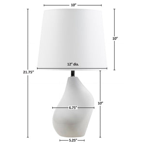 JLA Home INK+IVY - Asymmetrical Ceramic Table Lamp with Glossy Ombre Glaze, Linen Shade & Energy-Saving 9W LED Bulb II153-0155