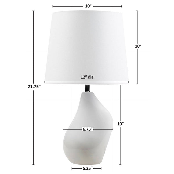 JLA Home INK+IVY - Asymmetrical Ceramic Table Lamp with Glossy Ombre Glaze, Linen Shade & Energy-Saving 9W LED Bulb II153-0155