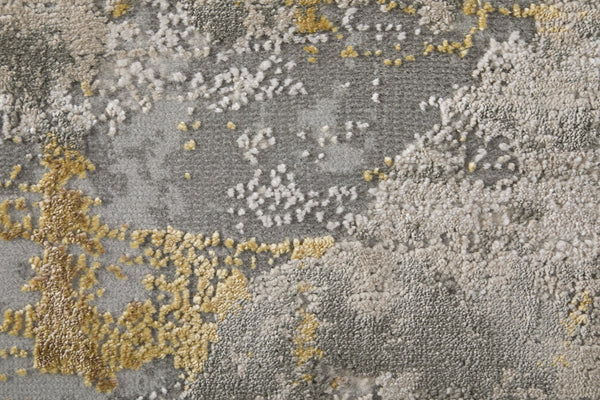 Feizy Rugs Waldor Modern Abstract High-low Pile Area Rug - Elegant Comfort In Gold, Ivory, And Gray Hues Ivory,Gold,Gray Polypropylene,Polyester 7353970fgldbirh13