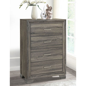 English Elm Funston Brown Oak 4-Drawer Chest – Modern, Space-Saving Storage Solution For Stylish Bedrooms & More! B062P375573