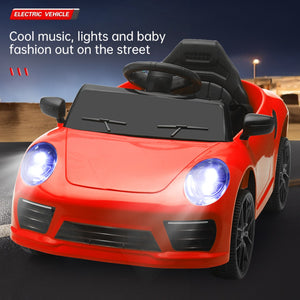 English Elm Ride on Electric Sports Car for Kids 12v Dual Motor with Remote Swing and Led Lights Red W1760P358679