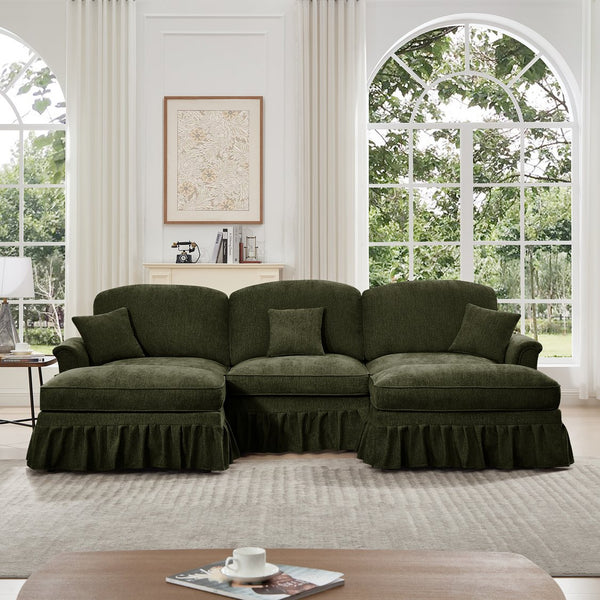 English Elm Classic Comfy Modular U-Shape Sectional Sofa - Elegant Chenille Couch With Flared Arms & Versatile Design W3041S00268