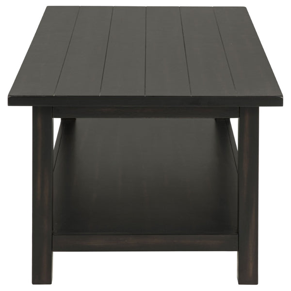 English Elm Castleton Farmhouse Pine Living Room Coffee and End Table Set with Worn Wood Finish B062S01639