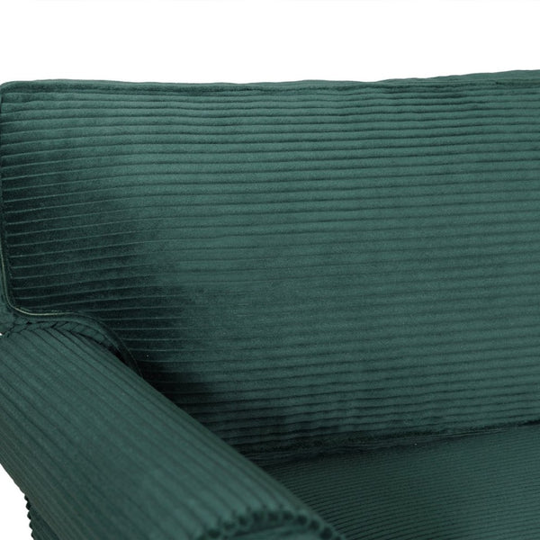 English Elm 57" Corduroy Two Seater Sofa Removable Cushions Solid Wood Frame Compact Living Room Dark Green W2715P433634