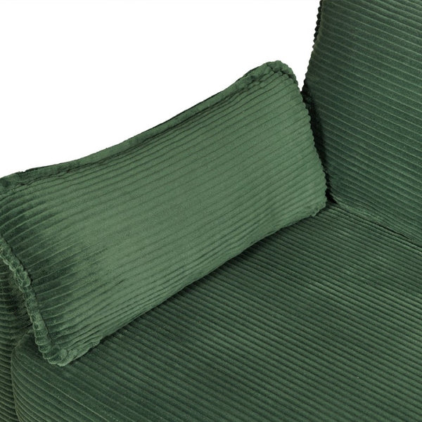 English Elm 2-in-1 Corduroy Loveseat Sleeper with Storage Converts for Living Room or Studio Dark Green W2715P409863
