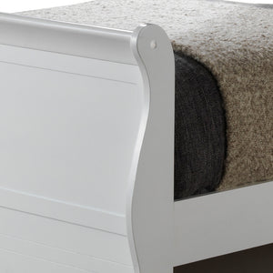 English Elm Elegant White Twin Storage Bed with Under-Bed Drawers, 44"H x 41"W x 87"D, Durable Particleboard Finish B078S00387