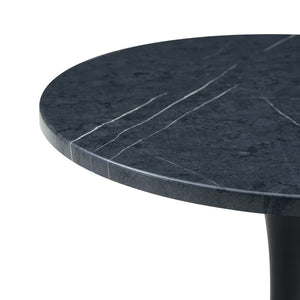 English Elm Round Faux Marble Tulip Dining Table Mid Century Pedestal Base for Compact Kitchens Black+Gery W2920P395716