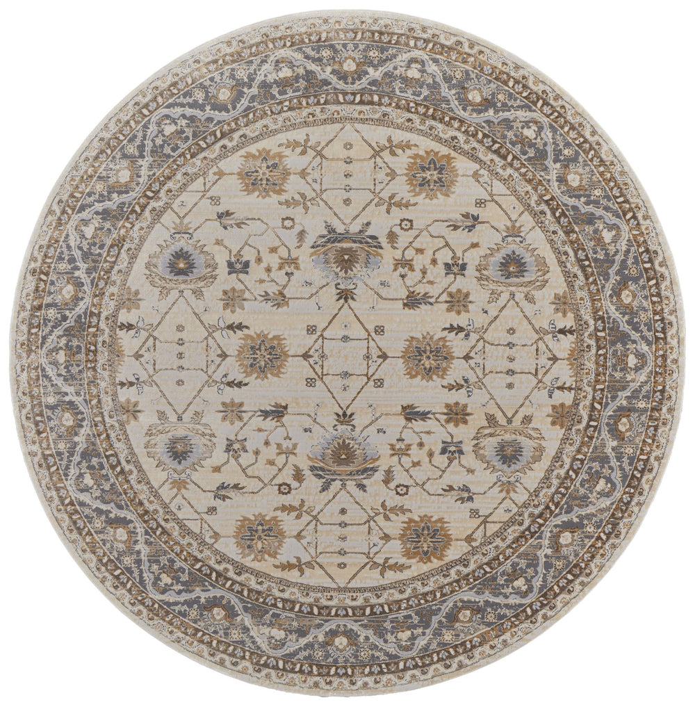Feizy Rugs Celene Vintage-inspired Floral Rug - Elegant Power Loomed Design In Warm Neutral Palette For Any Space Tan,Ivory,Gray Viscose,Polyester Cel39kvfbgegryn97