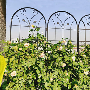 English Elm 4 Pack Powder-coated Metal Garden Trellis Panels Rustproof Climbing Plant Support Outdoor W1586P268043