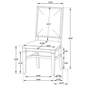 English Elm Carlos Upholstered Dining Chair Set with Nailhead Trim and Rubberwood Legs B062P447839