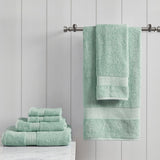 Madison Park Organic Modern/Contemporary 6 Piece Organic Cotton Towel Set MP73-5141 Seafoam