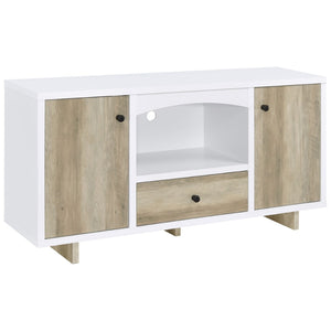 English Elm Yesler Two-tone Media Credenza with Open Shelf and Concealed Cabinet Storage B062P441083