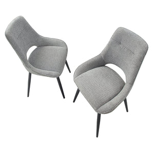 English Elm Modern Gray Velvet Dining Chairs Set of 2 – Plush Upholstered Side Chairs, Black Metal Legs, 22"x36.5" Comfort B011P321300