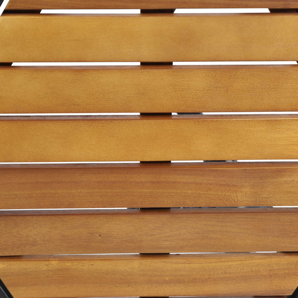 English Elm Christopher Knight Home® - NAHANNI Acacia Wood & Powder-Coated Metal Side Table in Beige — Modern Industrial Outdoor Accent 69970.00