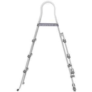 English Elm Outsunny A-frame Above Ground Pool Ladder with Platform Galvanized Steel 48 Inch W2225P200795