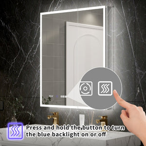 English Elm 30*36 Inch Led Medicine Cabinet with Anti-fog Gfci Outlet and Stepless Dimming Mirror W637P349415