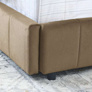 English Elm Full Size Upholstered Tufted Bed Frame - Stylish Sofa Bed With Storage, Brown Velvet Elegance W487S00307