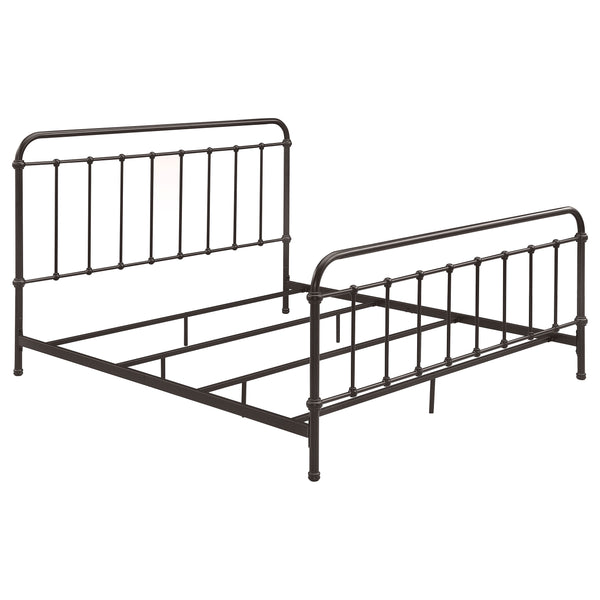 English Elm Olaleye Dark Bronze Metal Spindle Eastern King Bed Frame – Vintage Charm & Durable Design For Your Bedroom B062P353450