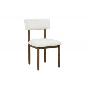 English Elm Contemporary Plush Boucle Dining Chairs Set of 2 with Padded Seat & Back, Solid Wood Frame, Chic Design Light Oak 36.5 L x 12.25 W x 21.5 H B011P366724