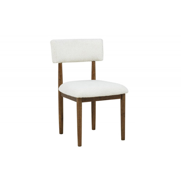 English Elm Contemporary Plush Boucle Dining Chairs Set of 2 with Padded Seat & Back, Solid Wood Frame, Chic Design Light Oak 36.5 L x 12.25 W x 21.5 H B011P366724