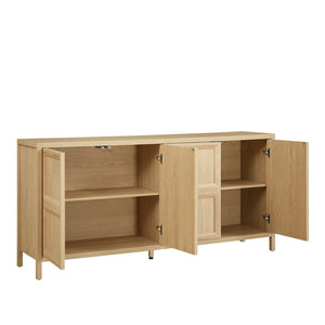 English Elm 67'' Scandinavian Oak Sideboard with Touch Latch Doors Soft Close Hinges Living Room Storage Oak W1820P420817