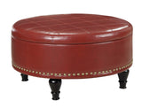 OSP Home Furnishings Augusta storage Ottoman Crimson Red