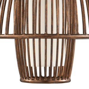 Benjiro Chandelier - Mid-Century Modern Steel Design with Off-White Shades & Adjustable Height Feature