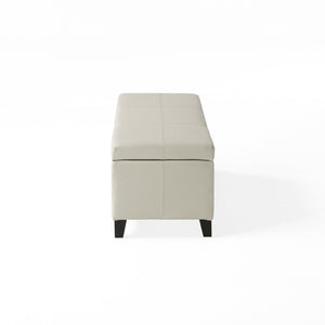 English Elm Upholstered Storage Ottoman with Solid Wood Legs Wide Hinged Bench for Living Rooms N757P414088I