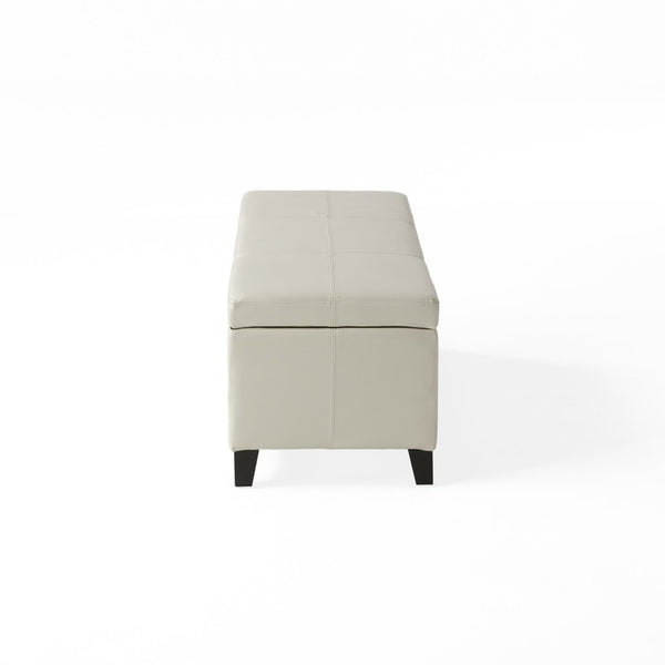 English Elm Upholstered Storage Ottoman with Solid Wood Legs Wide Hinged Bench for Living Rooms N757P414088I