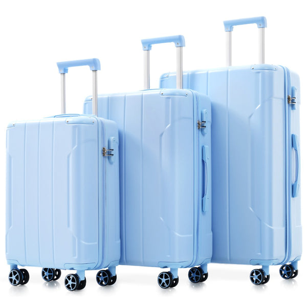 English Elm Luggage Set 3 Piece Abs Hard Shell Expandable Suitcase with Tsa Lock Spinner Wheels Sky Blue N730P296584S