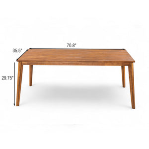English Elm Christopher Knight Home® - Acacia Natural Grain Outdoor Dining Table — Solid Acacia Wood, Easy Assembly, Weather-Savvy Design N776P286348B