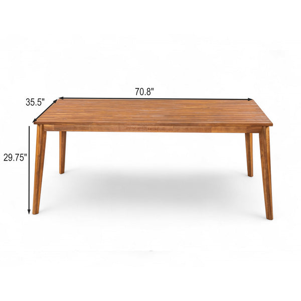 English Elm Christopher Knight Home® - Acacia Natural Grain Outdoor Dining Table — Solid Acacia Wood, Easy Assembly, Weather-Savvy Design N776P286348B