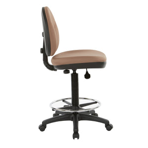 OSP Home Furnishings Sculptured Ergonomic Drafting Chair with Lumbar Support and Adjustable Footring for Studios DC550-232