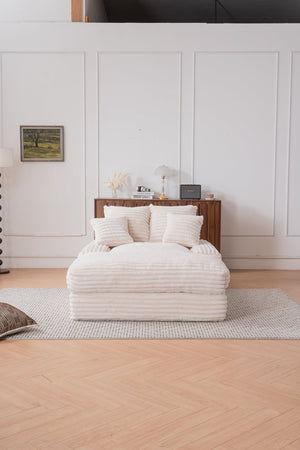 English Elm 028-oversized Corduroy Chaise Sleeper Sofa with Foam Support for Apartments W527P412860
