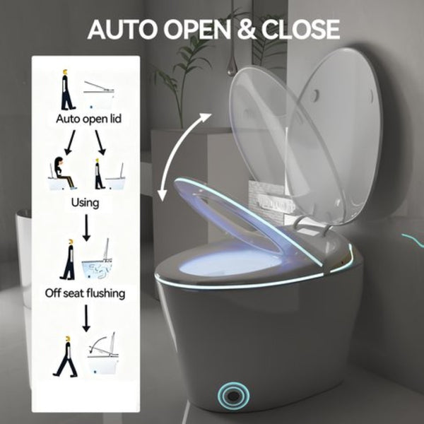 English Elm Unique Smart One Piece Toilet Bidet Heated Seat Auto Flush Warm Air Dryer Spa W3133P384811